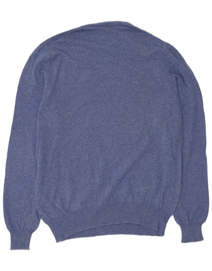 BENETTON Herre sweater med rund hals XL blå uld