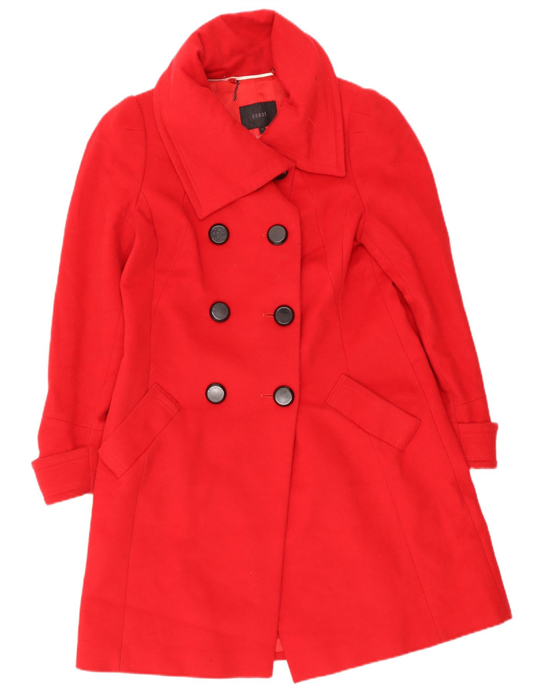 Coast Dame Dobbeltradet Frakke UK 12 Medium Rød Uld