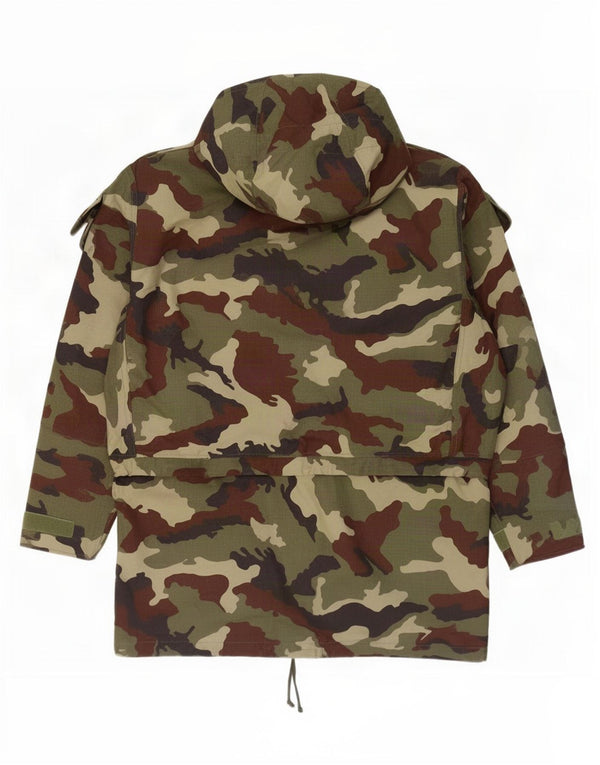 Vintage Herre Hooded Loose Fit Parka Jacket UK 40 Large Khaki Camouflage