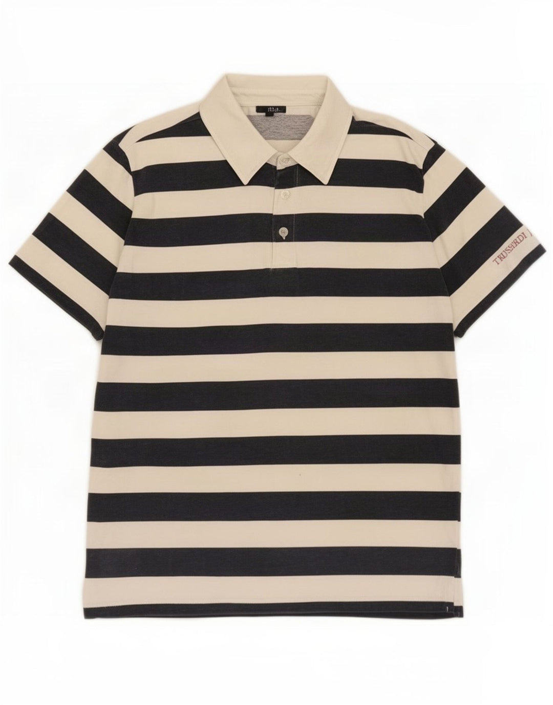 Trussardi herre poloshirt Medium hvid stribet bomuld