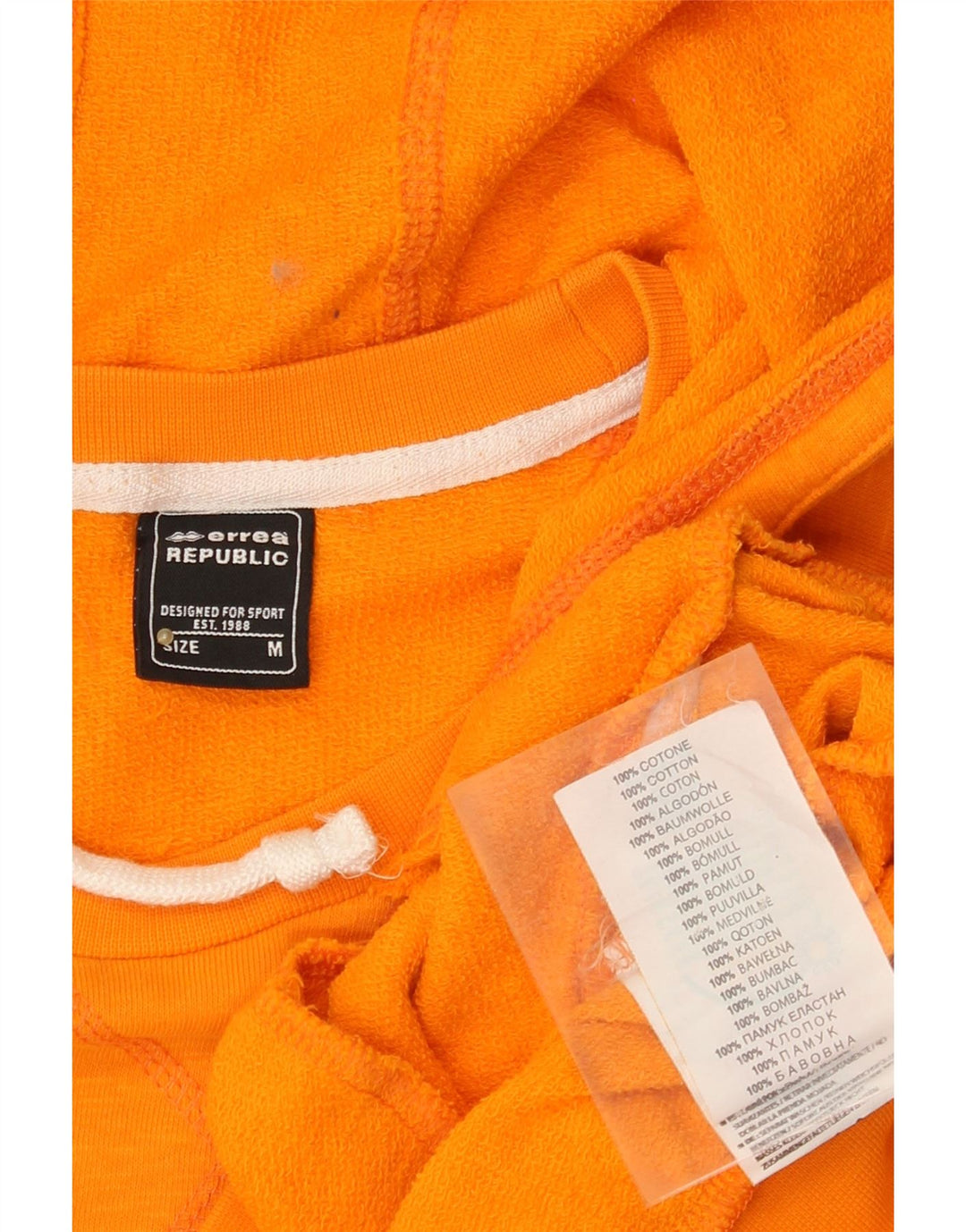 ERREA Grafisk hættetrøje til mænd Medium Orange Bomuld