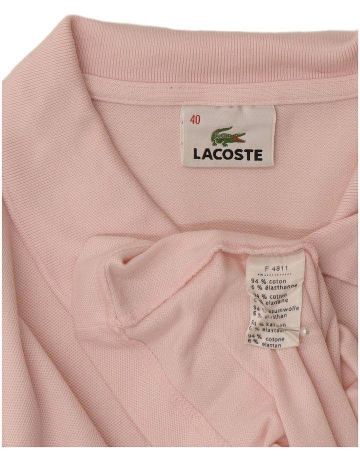 Lacoste langærmet poloshirt til kvinder størrelse 40 Medium Pink Bomuld