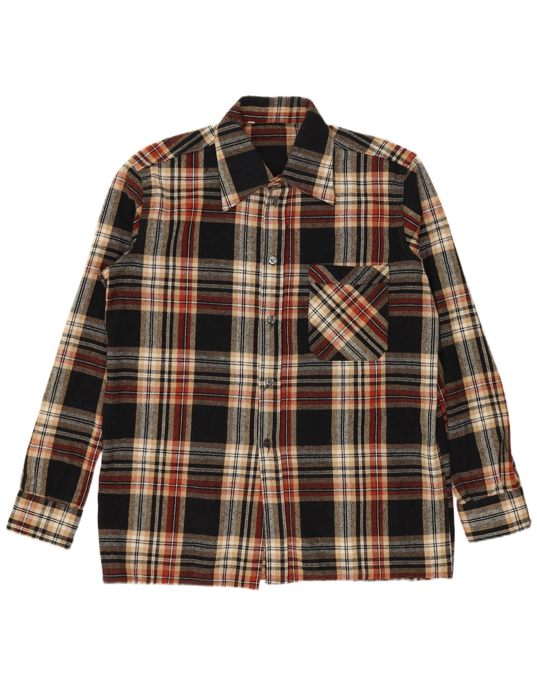 Vintage herre flannel skjorte størrelse 39 Medium Flerfarvet ternet polyakryl