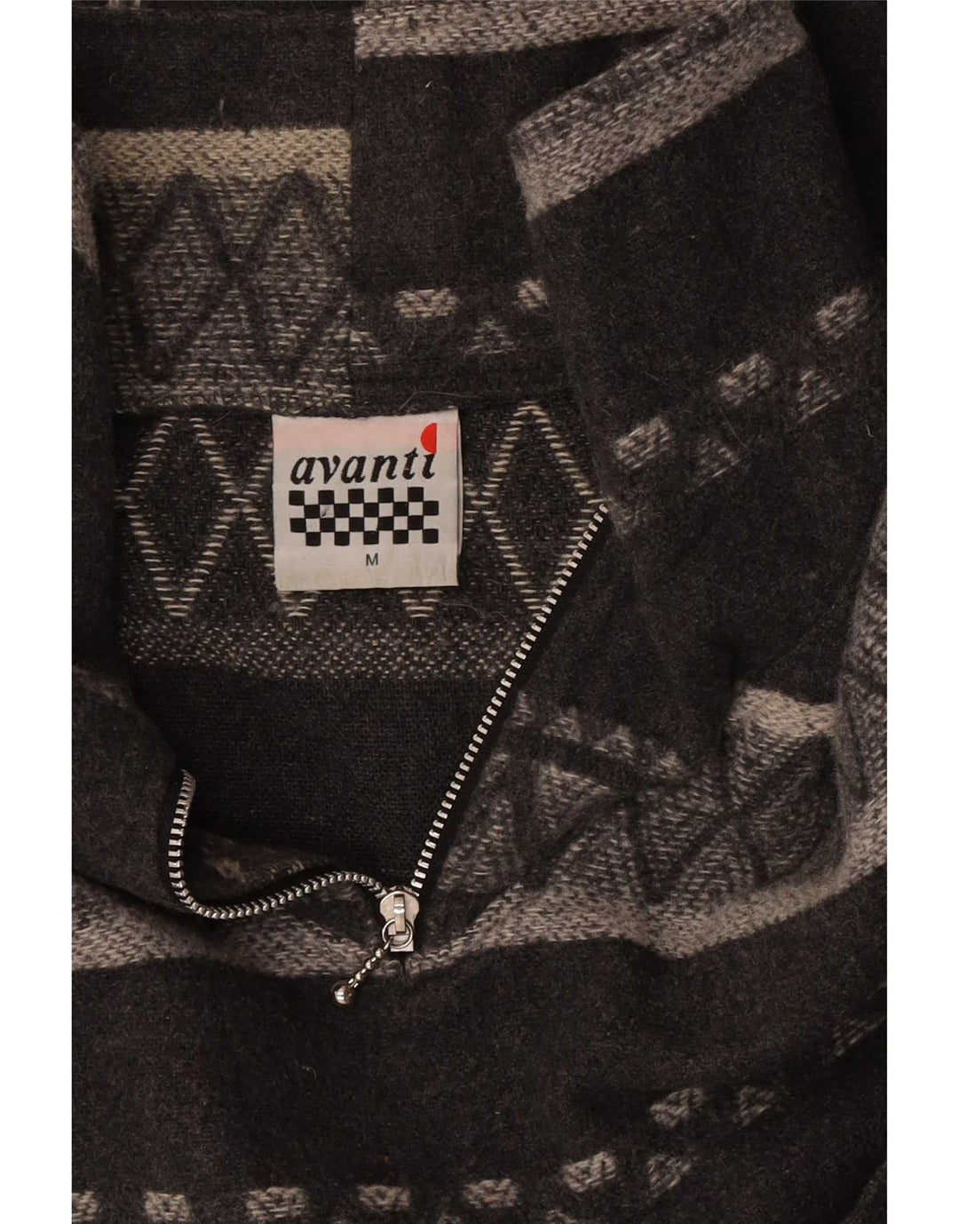 Avanti Herre lynlåshals Oversized Sweatshirt Jumper Medium Grå Geometrisk