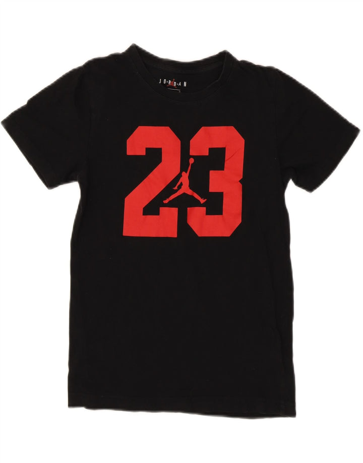 JORDAN Boys Graphic T-Shirt Top 10-11 Years Medium Black Cotton Vintage Jordan and Second-Hand Jordan from Messina Hembry 