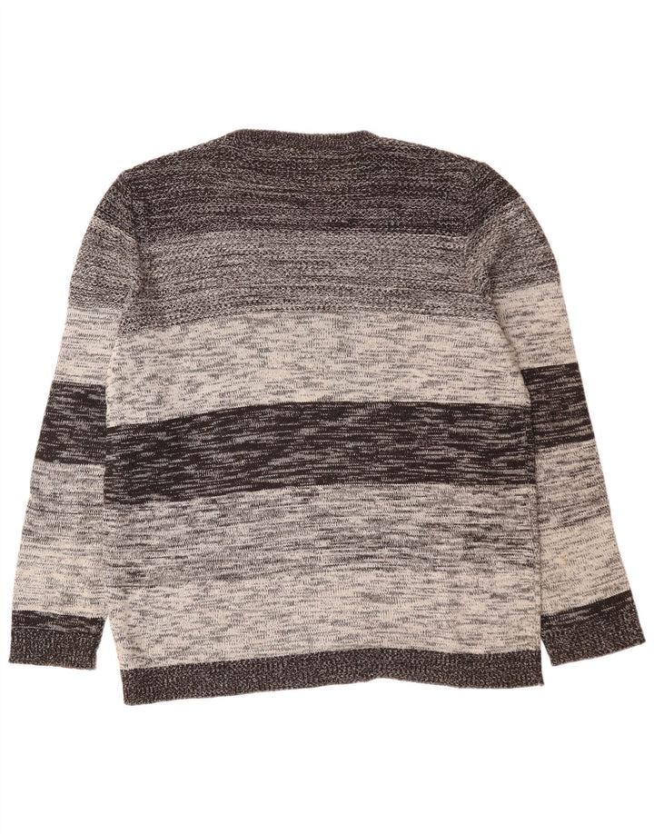 JACK & JONES Herre sweater med rund hals XL Gråstribet bomuld