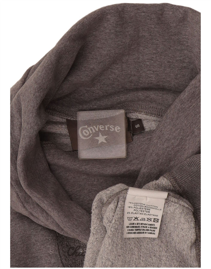 Converse Graphic Sweatshirt Jumper UK 10 Small Grå Flecked Bomuld