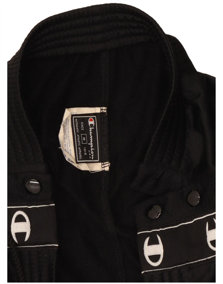 CHAMPION Mens Graphic Tracksuit Trousers Medium  Black Polyester