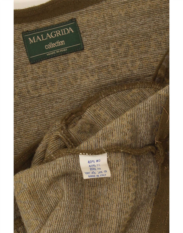 Malagrida herrevest Medium Green Fair Isle Wool