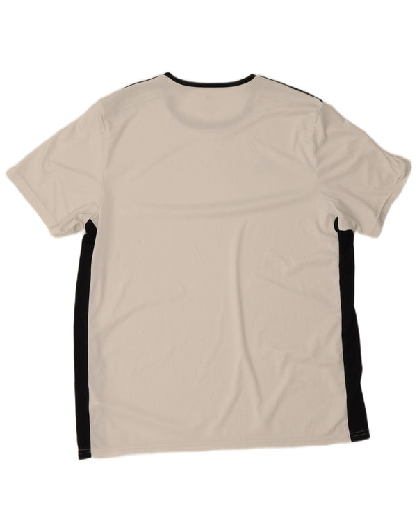 Adidas Herre Aeroready T-Shirt Top XL Hvid Colourblock Polyester