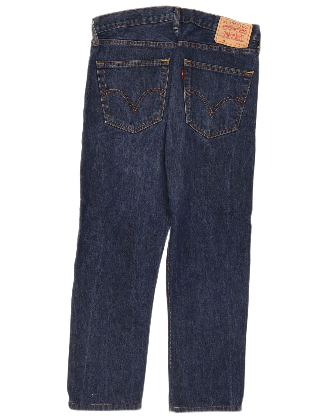 Levi's Herre 751 Cropped Straight Jeans W36 L25 Navy Blue