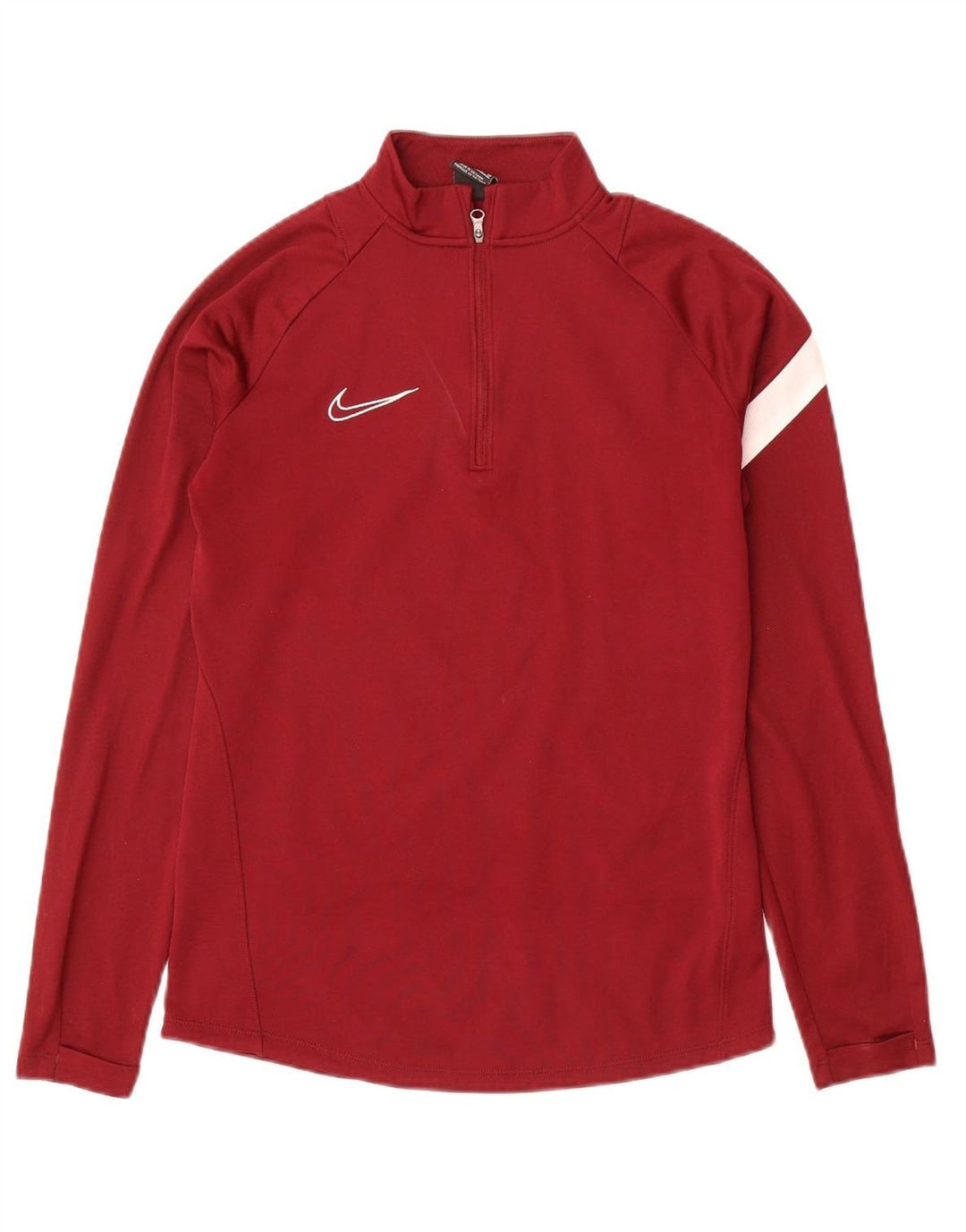 NIKE Mens Dri Fit Graphic Pullover Tracksuit Top XS Burgundy Colourblock