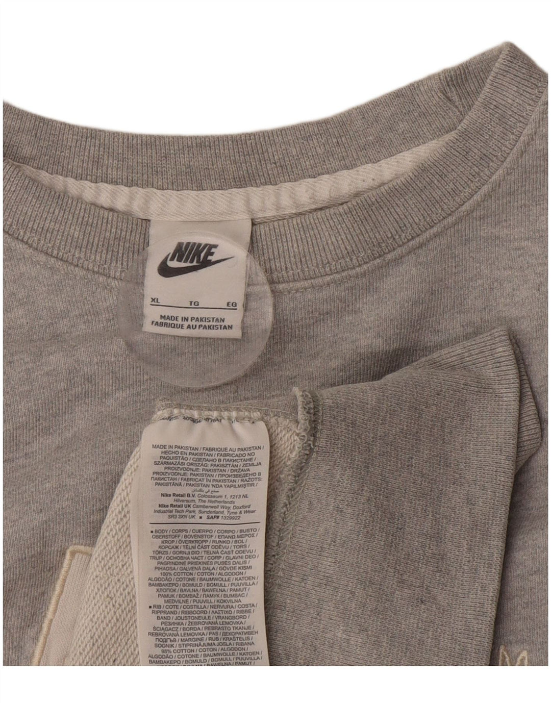 Nike grafisk sweatshirt til mænd XL Grå bomuld