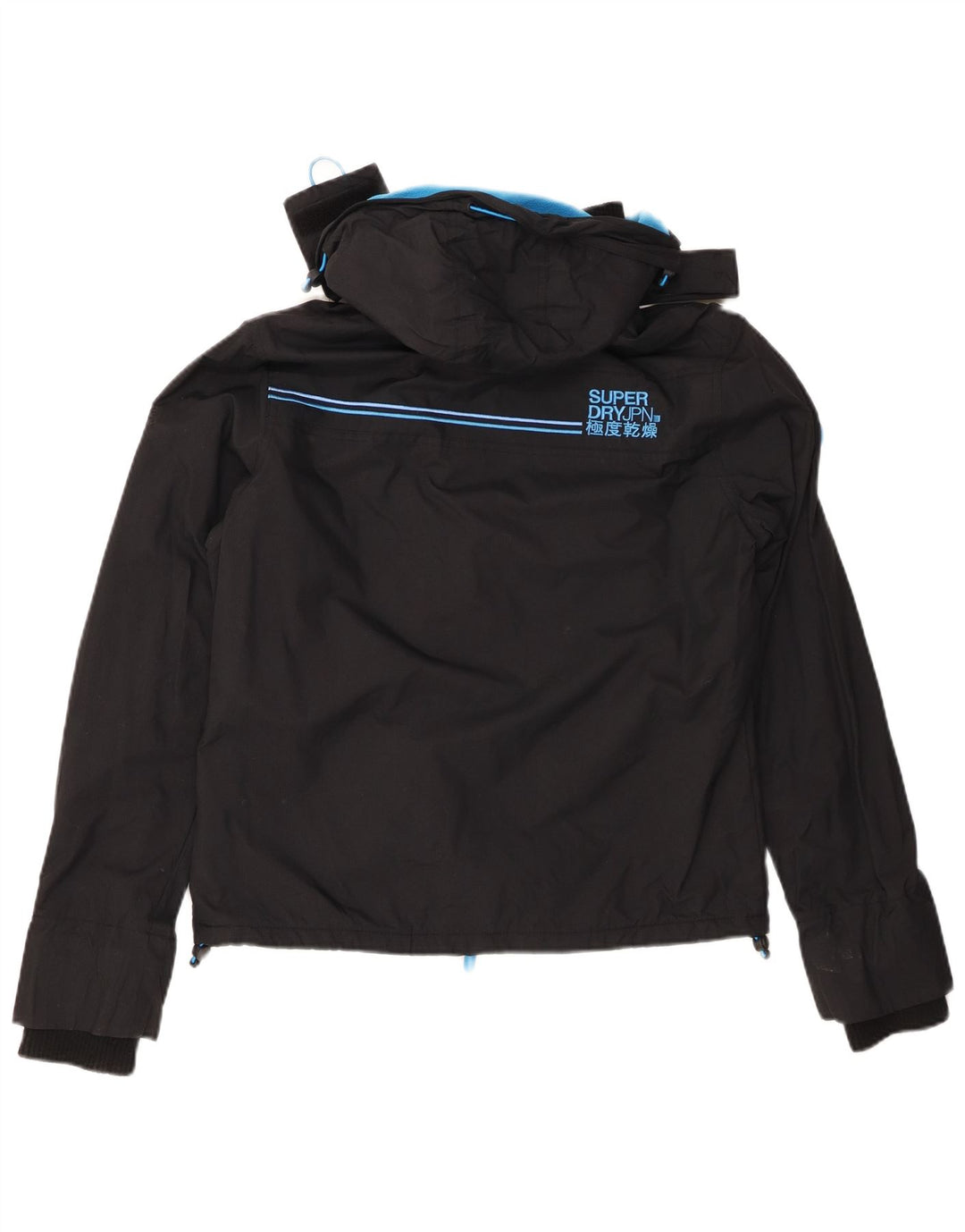 SUPERDRY Vindjakke med hætte til kvinder UK 12 Medium Sort Nylon