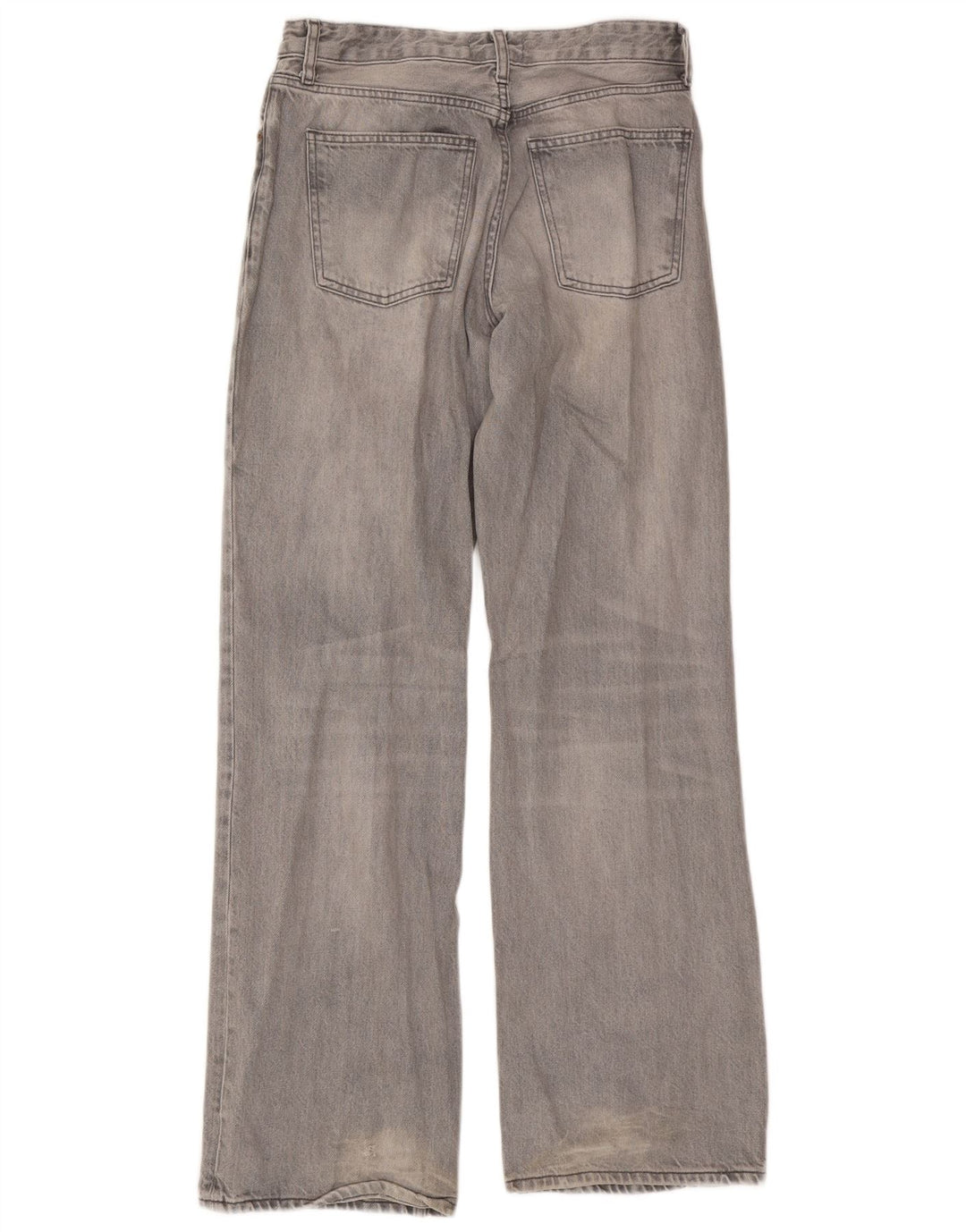Zara Dame Jeans med brede ben EU 38 Medium W28 L33 Grå Bomuld
