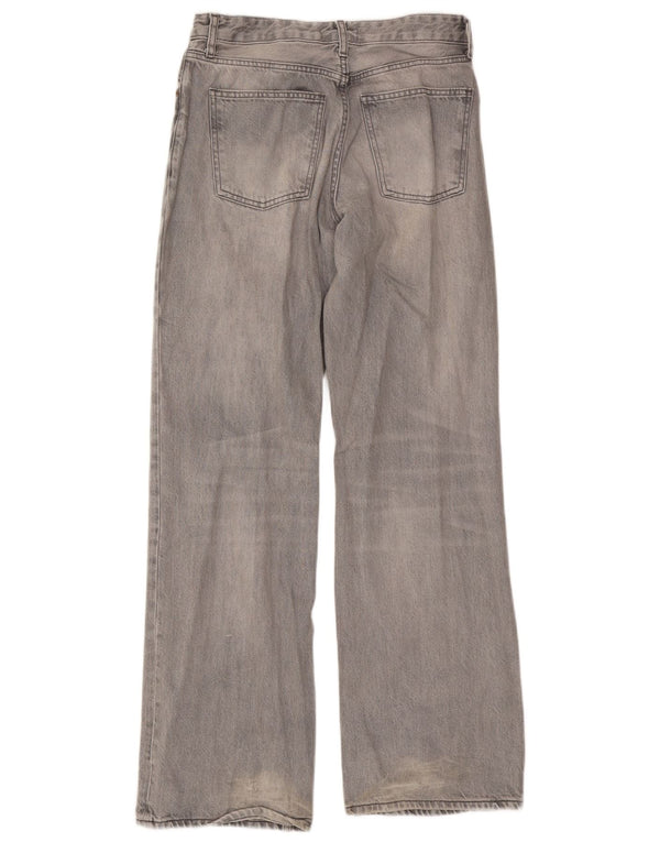 Zara Dame Jeans med brede ben EU 38 Medium W28 L33 Grå Bomuld