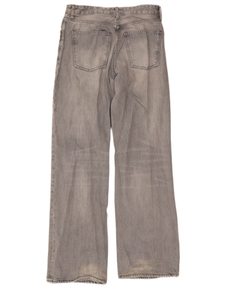 Zara Dame Jeans med brede ben EU 38 Medium W28 L33 Grå Bomuld