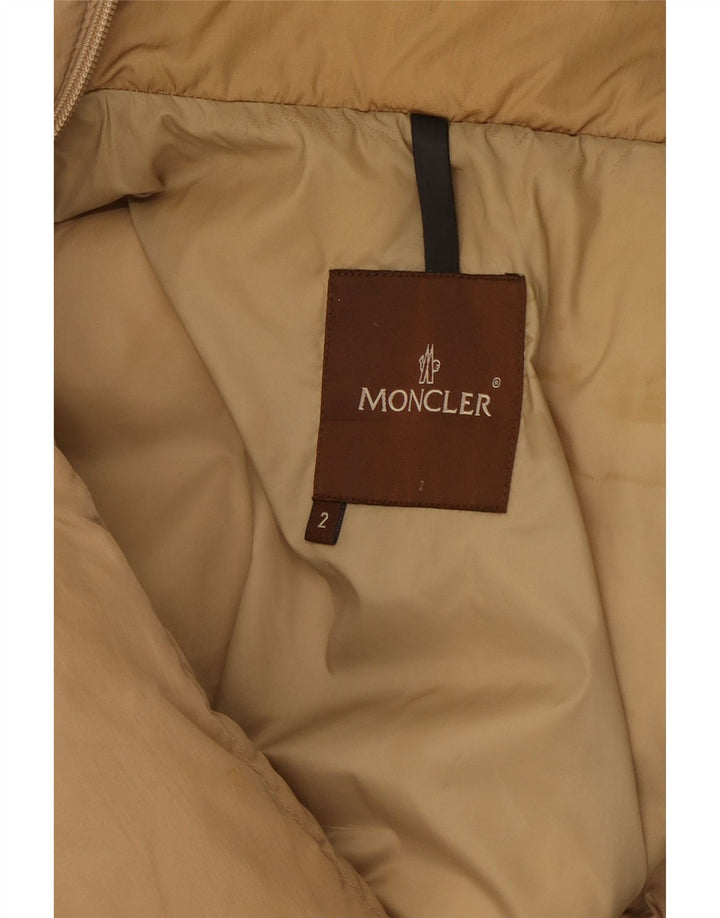 Moncler Dame Polstret Frakke Størrelse 2 Medium Beige Polyamid