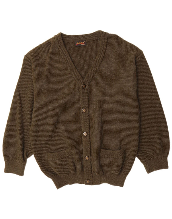 Vintage herre cardigan sweater IT 50 Medium Khaki New Wool