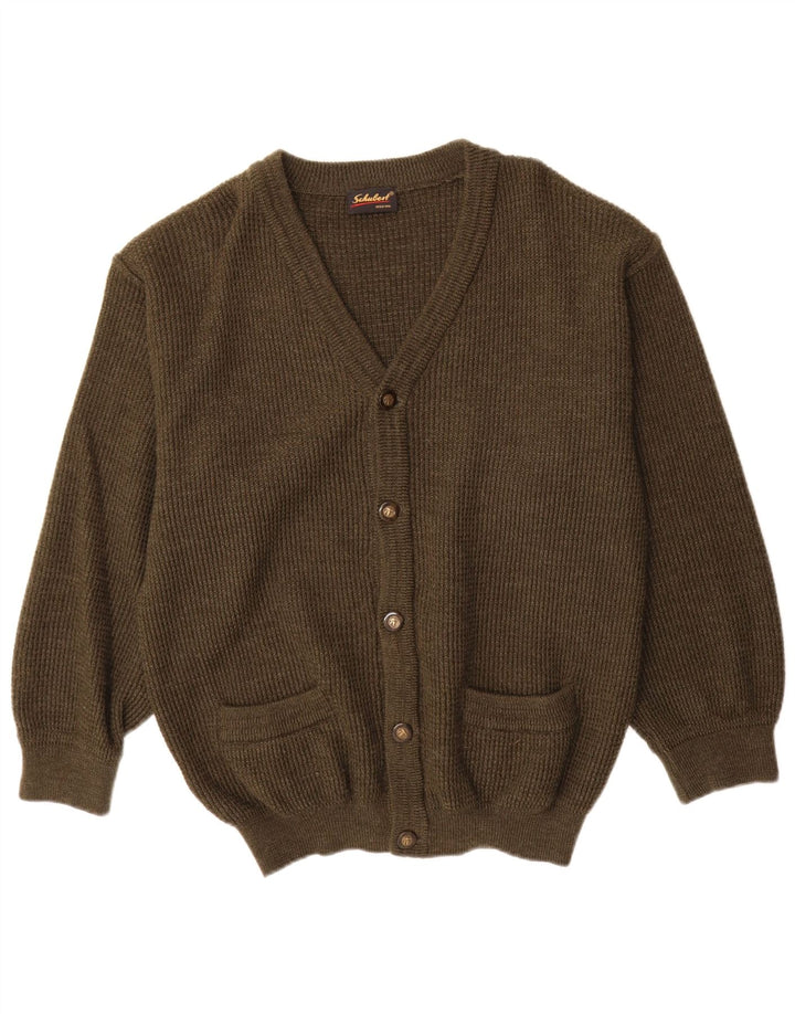 Vintage herre cardigan sweater IT 50 Medium Khaki New Wool