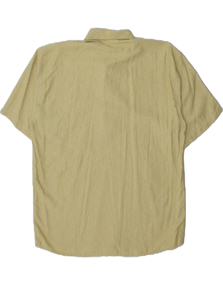 VINTAGE Mens Abstract Pattern Short Sleeve Shirt IT 50 Large Yellow Vintage Vintage and Second-Hand Vintage from Messina Hembry 