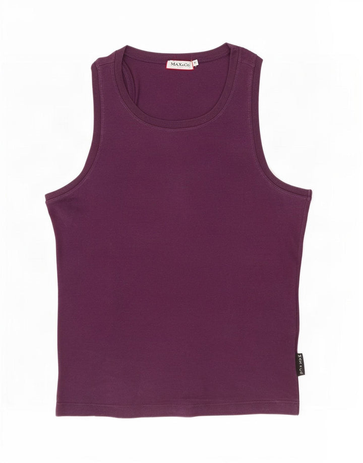 Max & Co. Dame Slim Fit Vest Top UK 12 Medium Lilla Bomuld