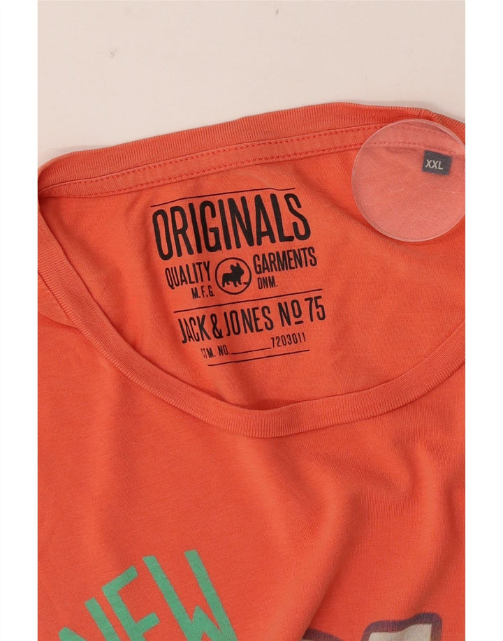 Jack & Jones Herre Grafisk T-Shirt Top 2XL Orange