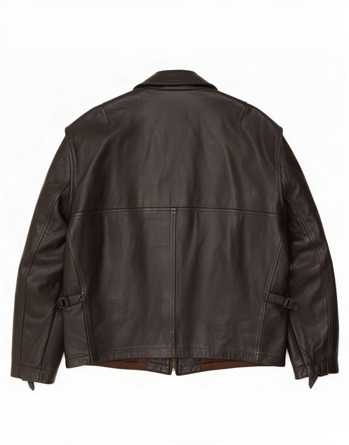 Vintage herre læderjakke IT 52 XL Brun