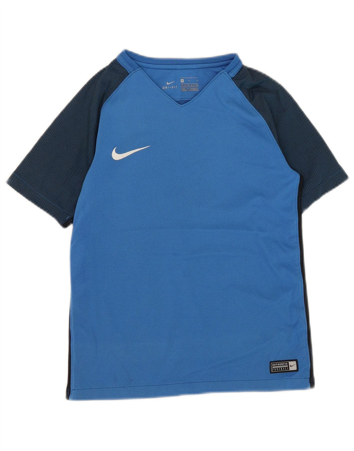 Nike Boys Dri Fit T-Shirt Top 10-11 år Medium Blue Colourblock