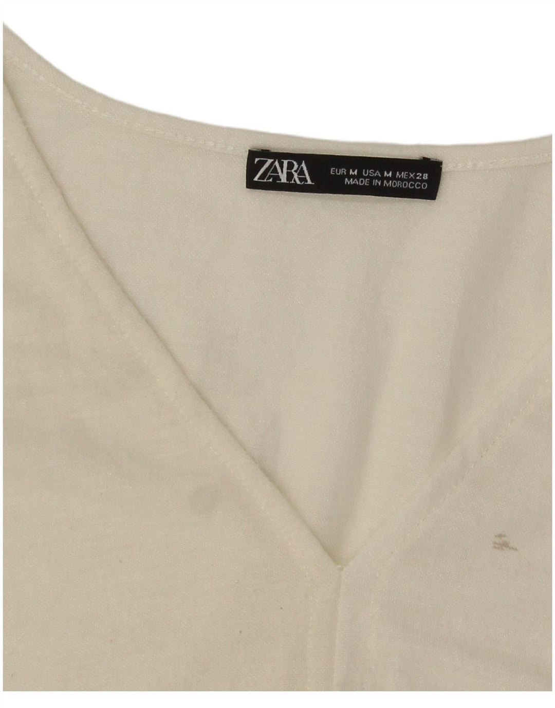 Zara Womens Oversized Crop Bluse Top UK 14 Medium Off White