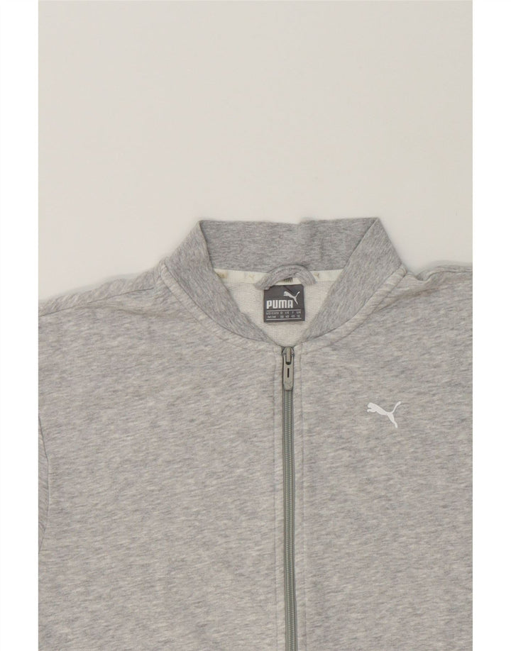 PUMA Womens Graphic Tracksuit Top Jacket UK 12 Medium Grey Cotton Vintage Puma and Second-Hand Puma from Messina Hembry 