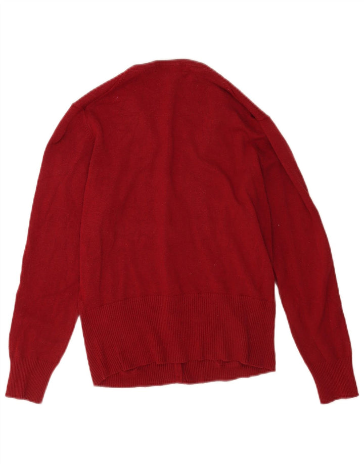 Marks & Spencer Dame Cardigan Sweater UK 14 Medium Burgundy Viscose