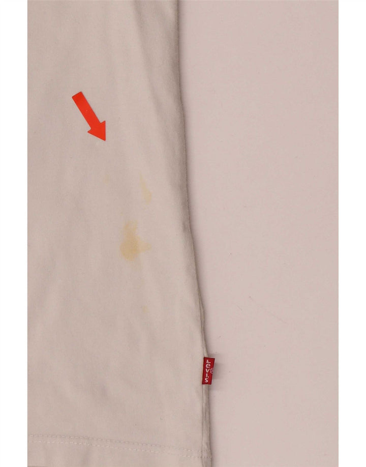Levi's Dame Grafisk T-Shirt Top UK 10 Small White