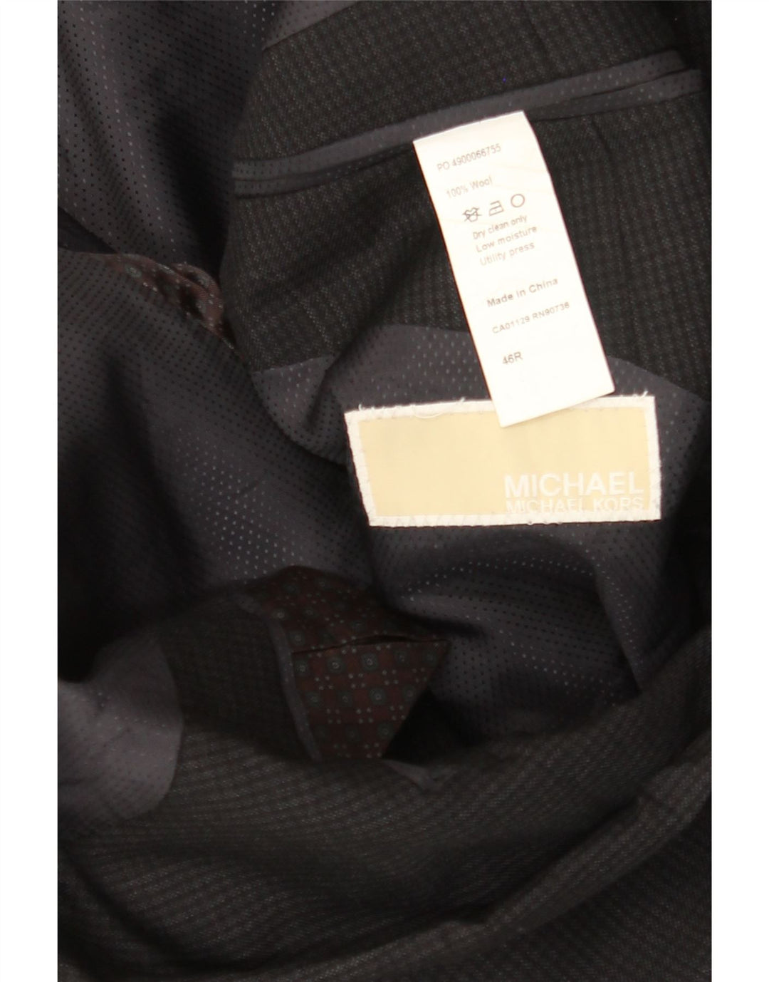 MICHAEL KORS Herre 2-knaps blazerjakke UK 46 3XL Sort Uld