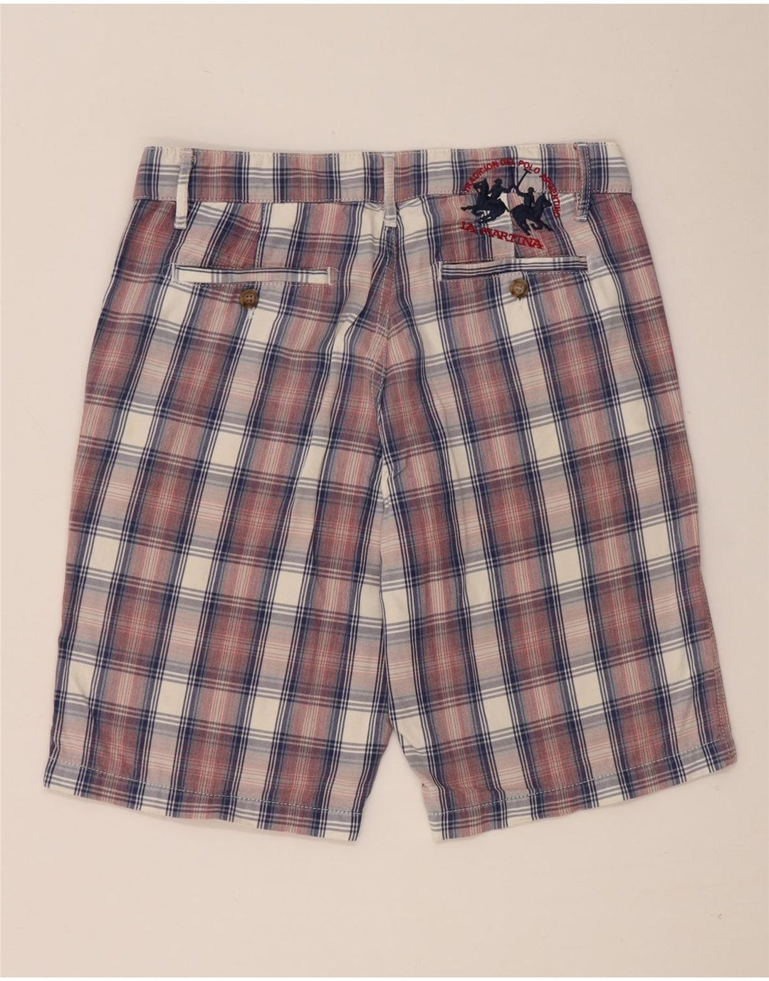 La Martina Chino Shorts til mænd W31 Medium rød ternet bomuld