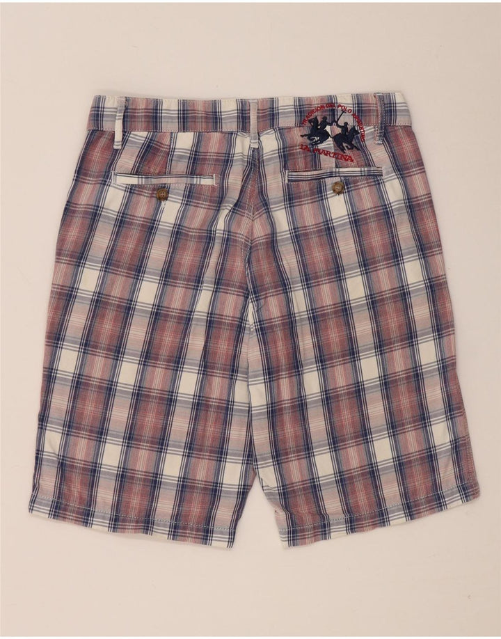 La Martina Chino Shorts til mænd W31 Medium rød ternet bomuld