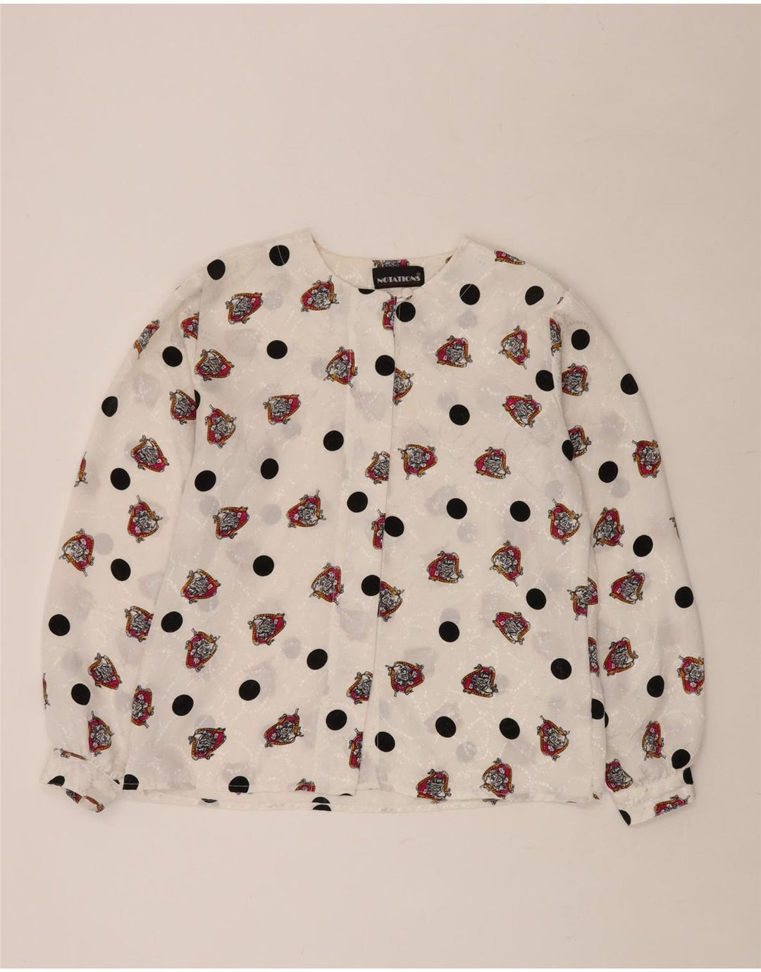 NOTATIONER Kvinders abstrakt mønster skjortebluse UK 16 Large White Polyester