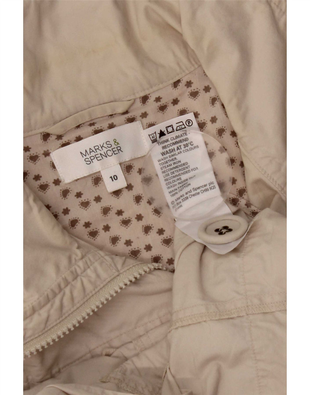 Marks & Spencer Kvinder Utility Jacket UK 10 Small Beige Bomuld