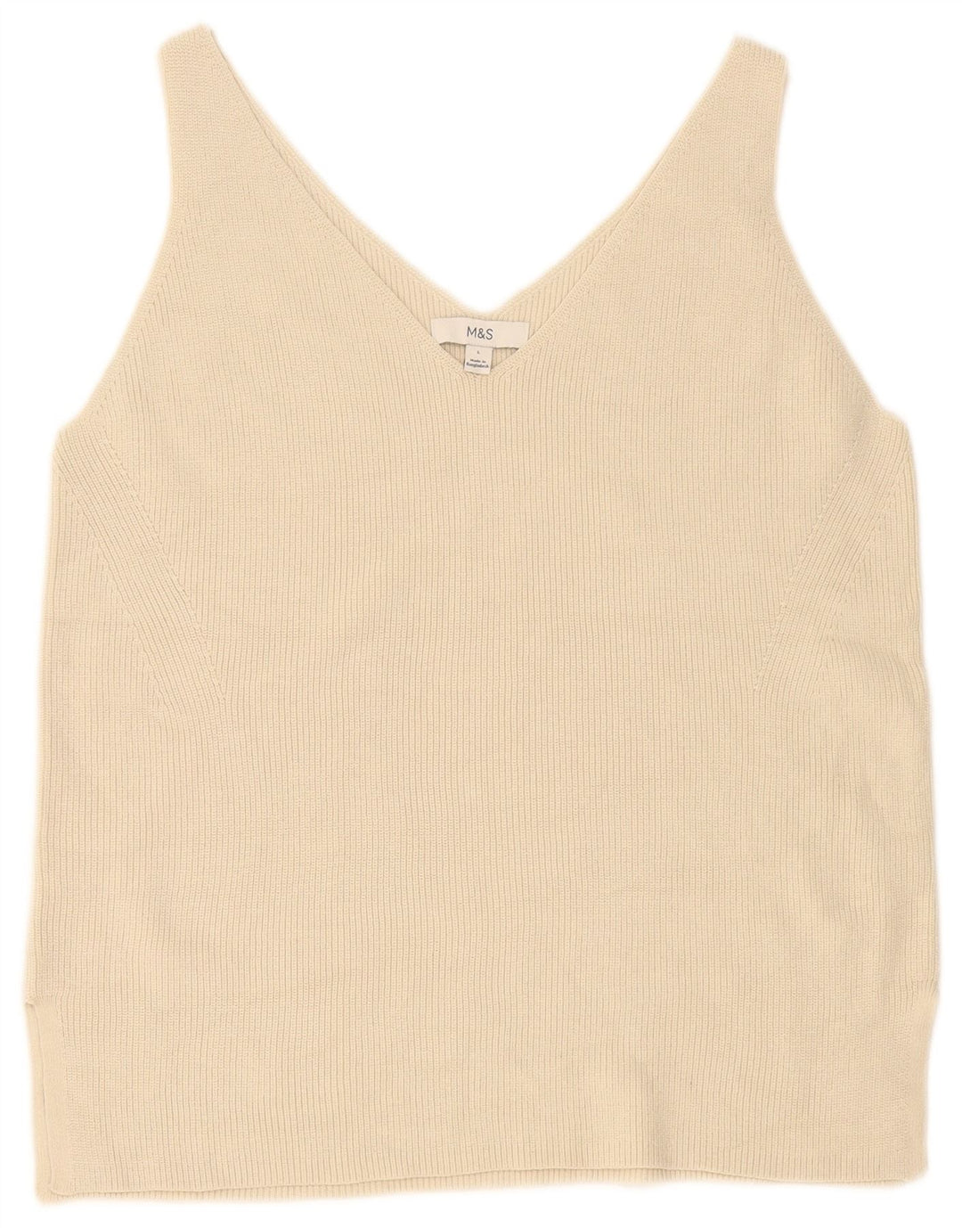 Marks & Spencer Damevest Top UK 16 Stor Beige Bomuld