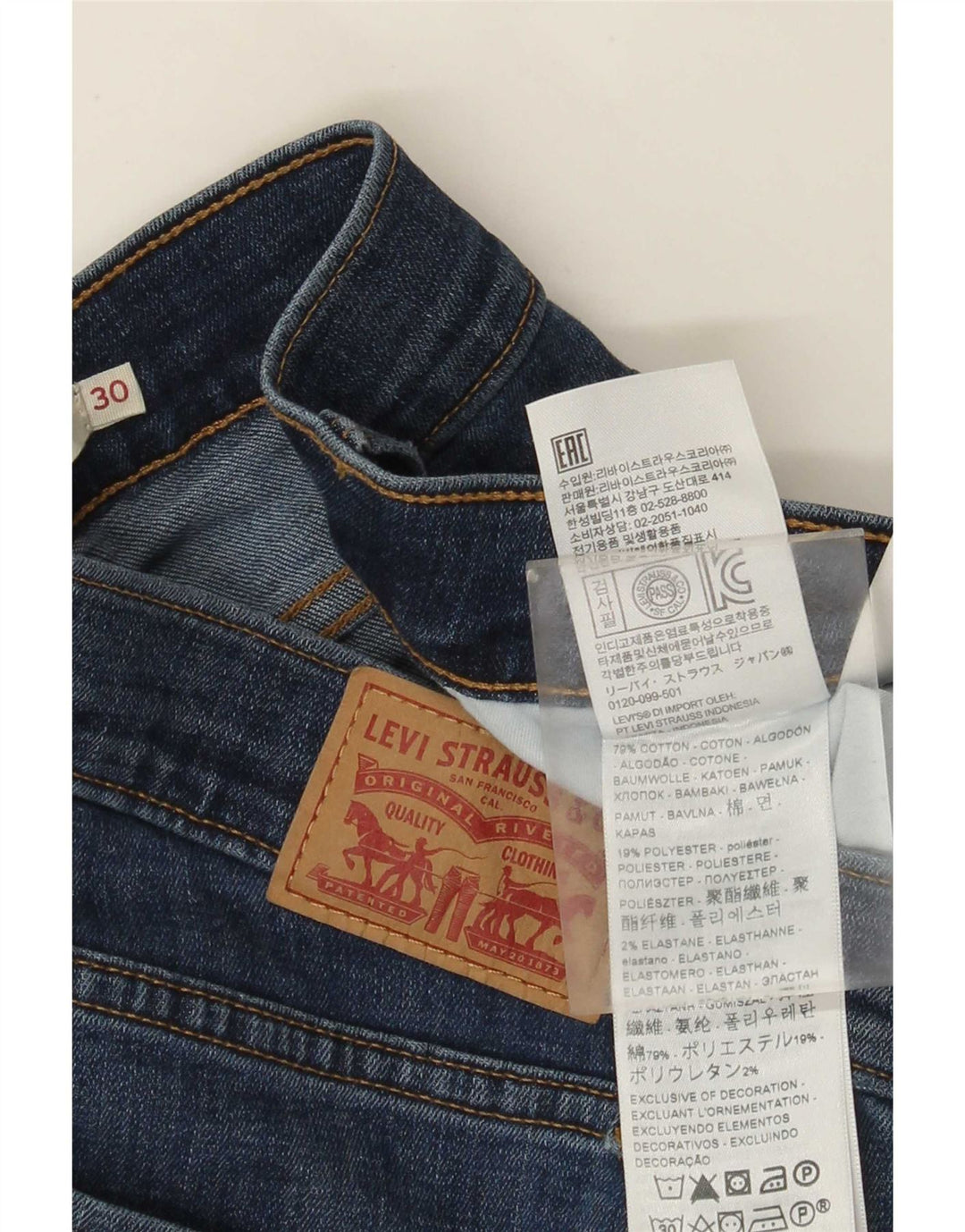 Levi's Dame 314 Shaping Straight Jeans W30 L32 Blå Bomuld
