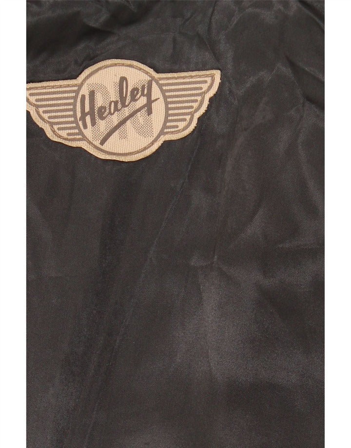 Vintage herre lædervest Stor sort patchwork