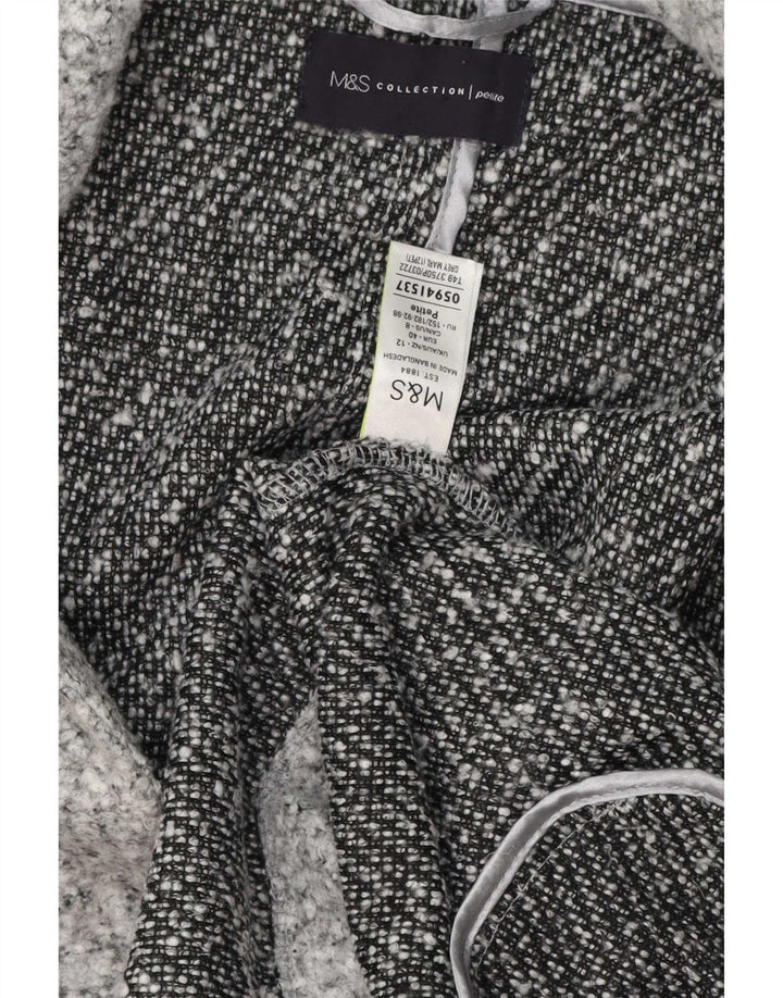 Marks & Spencer Petite åben overfrakke til kvinder UK 12 Medium Grå Flecked