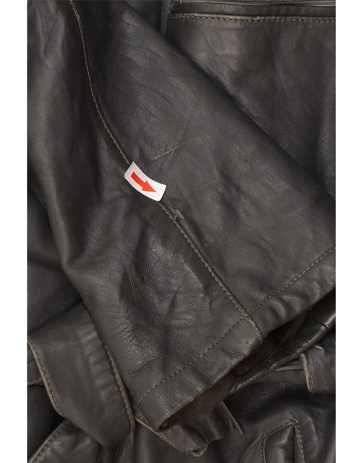 Vintage herre læderjakke IT 50 Stor sort læder