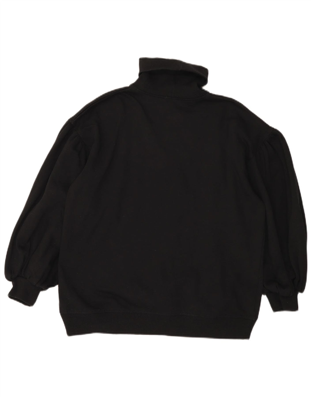 Zara Dame Rullehals Sweater UK 14 Medium Sort Bomuld