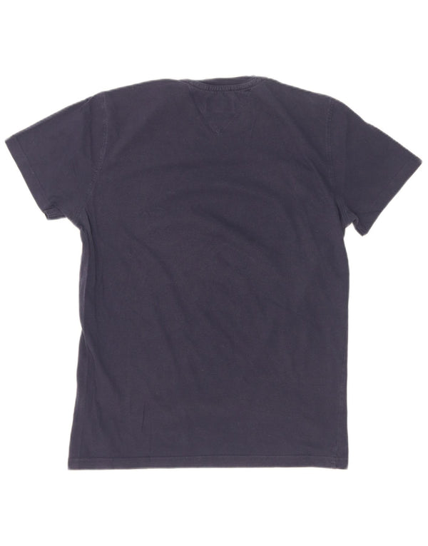 Tommy Hilfiger Dame Grafisk T-Shirt Top UK 12 Medium Navy Blue Bomuld