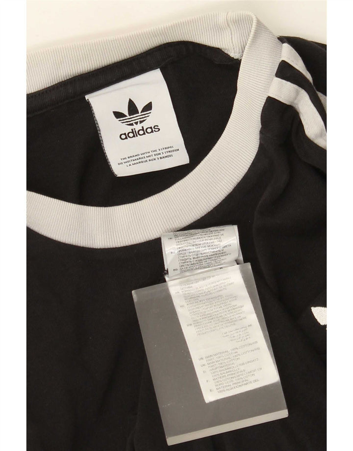 Adidas Herre T-Shirt Top Medium Sort Bomuld
