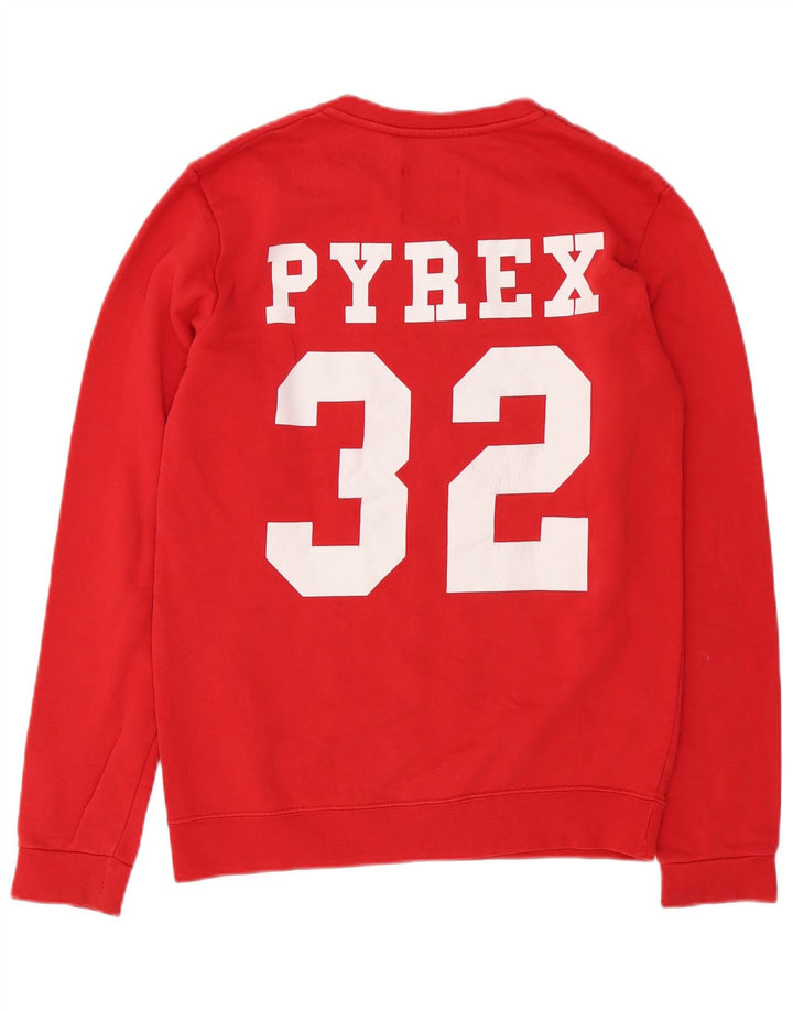 Pyrex Herre Grafisk Sweatshirt Jumper Medium Rød Bomuld