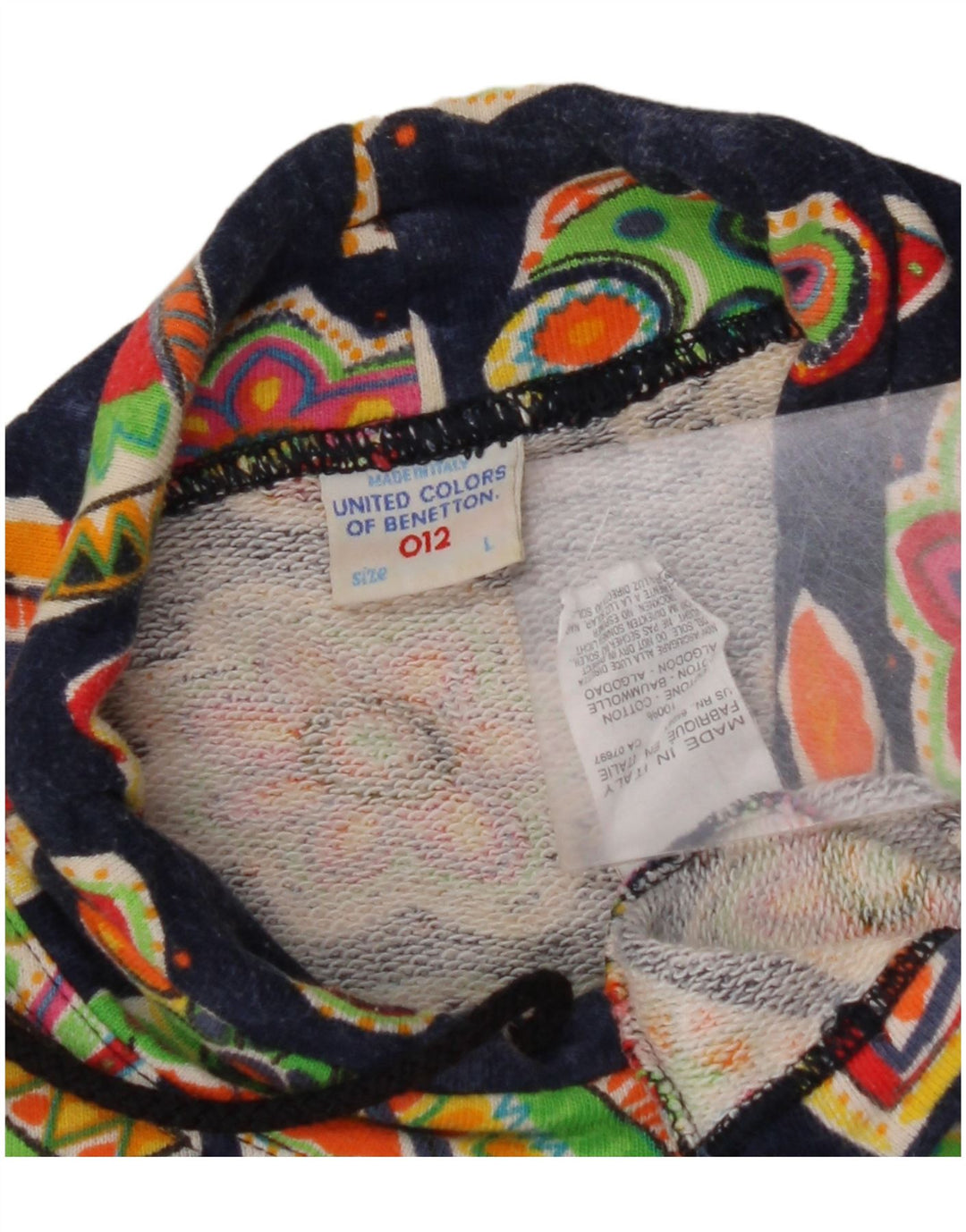 BENETTON Pige Sweatshirt Jumper 11-12 år Stor Navy Blue Floral