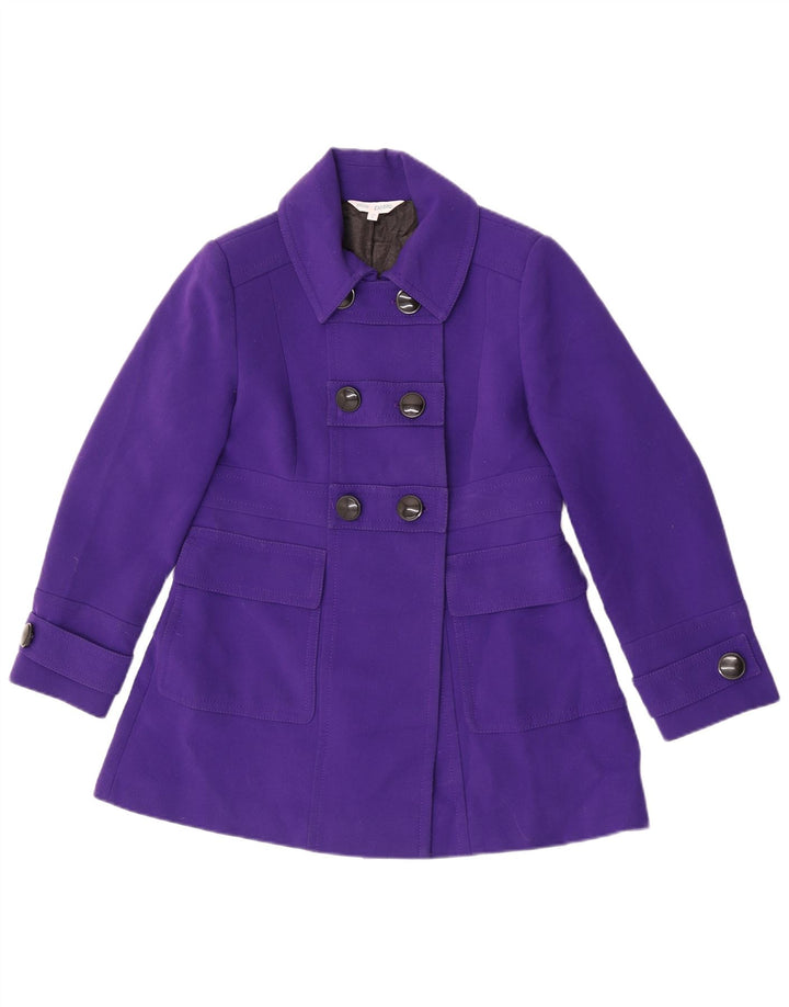 Marks & Spencer Womens Pea Coat UK 12 Medium Purple Polyester