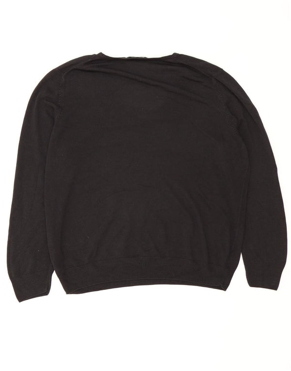 Marks & Spencer Dame V-hals sweater UK 20 2XL Sort Akryl